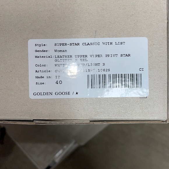 SnakeSkin Golden Goose Superstar with Blue Glitter - Picture 2 of 3